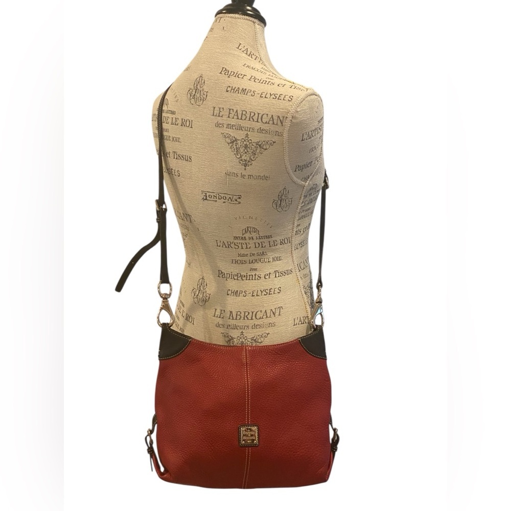 Dooney & Bourke Dark Red Pebbled Leather Hobo Shoulder Bag